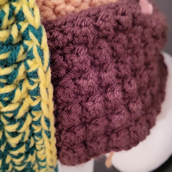 Beardo hat! Hat with beard. NWOT handmade crochet by me. Yellow green brown - Picture 5 of 14